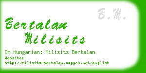 bertalan milisits business card